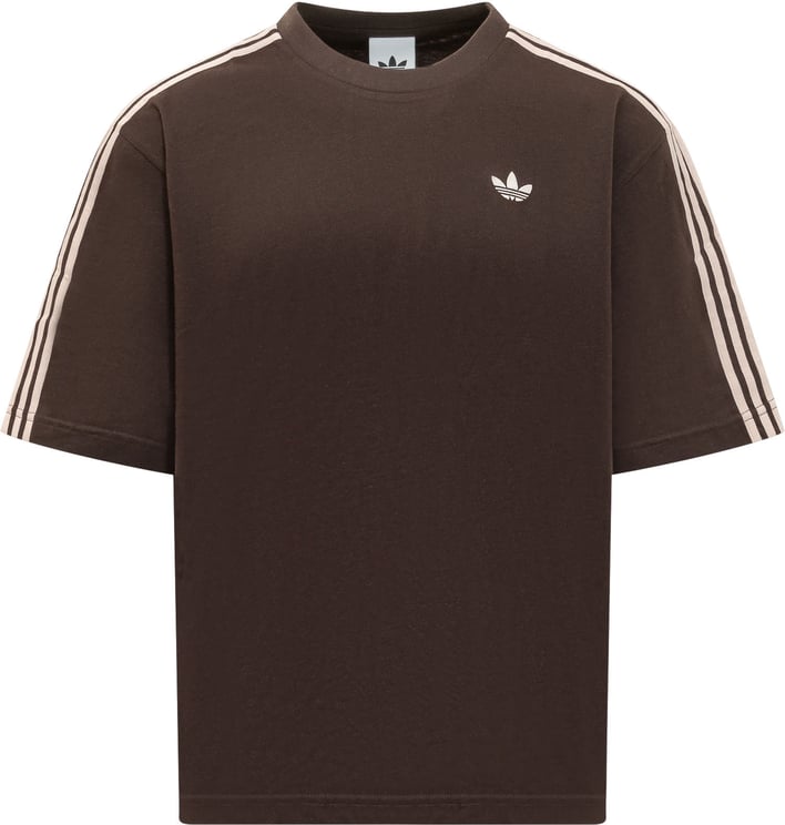 Adidas T-shirt con Girocollo e Bande sulle Maniche