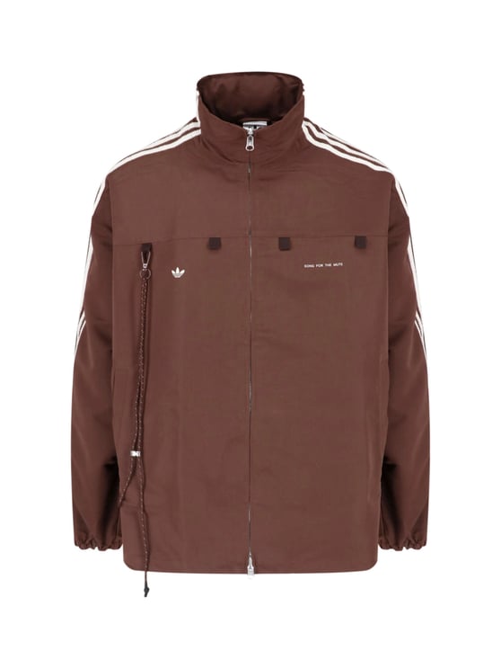 Adidas Zip-Up Jacket with High Collar and Signature Stripes