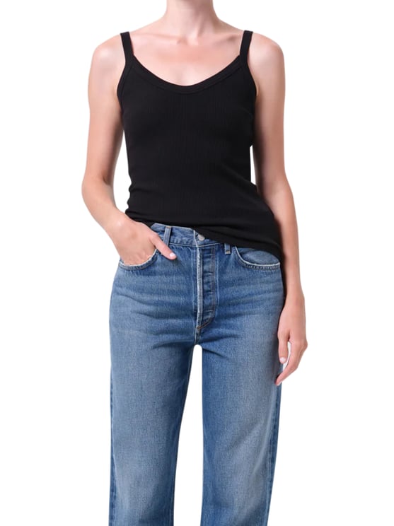 Agolde Straight Leg Jeans with Mid-Rise Waist