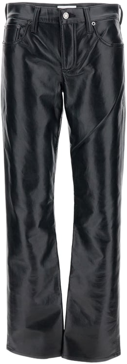 Agolde Low-Rise Slim-Fit Trousers In Certified Recycled Leather