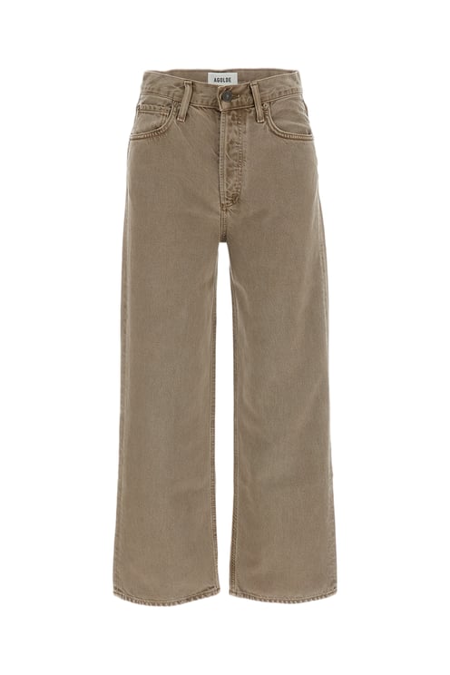 Agolde High-Rise Wide-Leg Jeans in Rigid Denim with Classic Five-Pocket Design