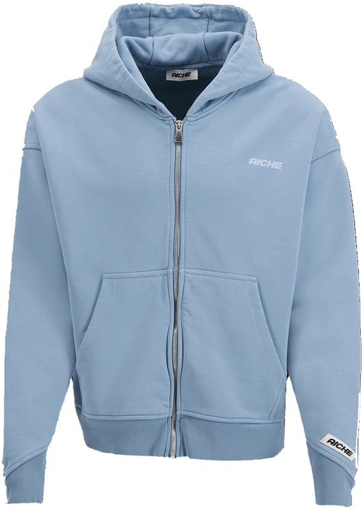 Aiche Gewassen hoodie met logo en ritssluiting