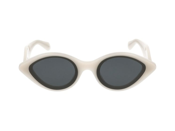 Alaïa White Glossy Acetate Oversized Cat-Eye Sunglasses