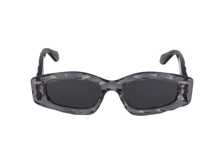 Alaïa Grey Wavy Textured Oversized Rectangular Sunglasses