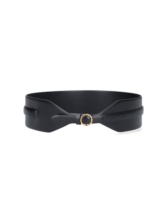 Alaïa Black Wide Double Calf Leather Belt