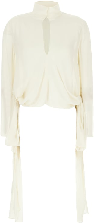 Alaïa Alaia Ivory georgette blouse