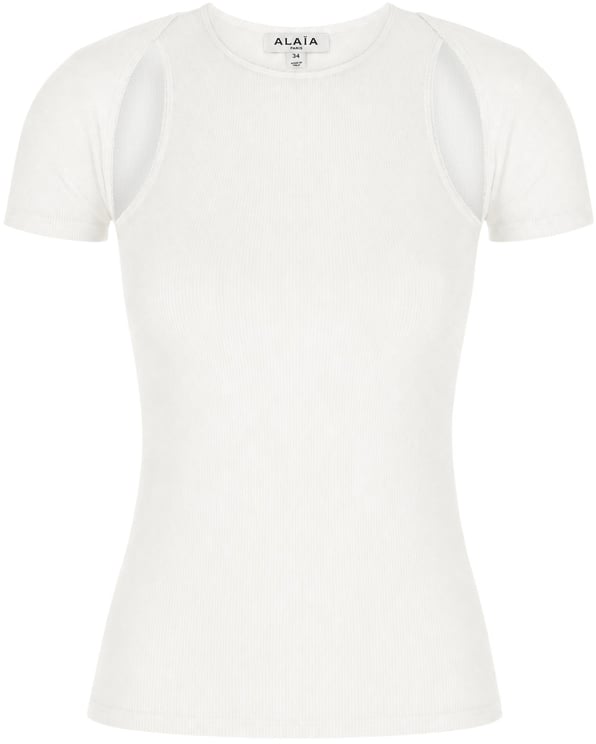 Alaïa Alaia White cotton blend t-shirt