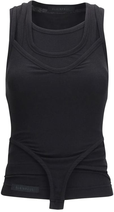 ALAINPAUL ALAINPAUL Black Lyocell Tank Tops