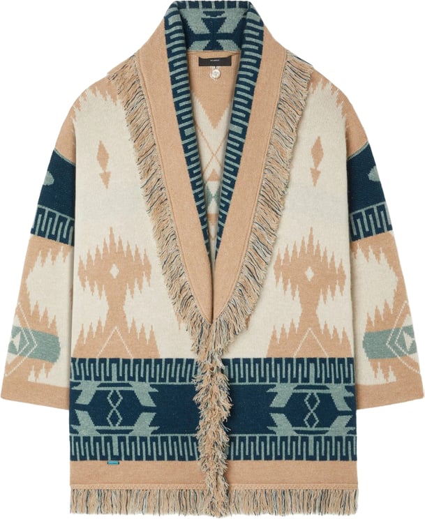 Alanui Beige Icon Jacquard Cashmere Cardigan
