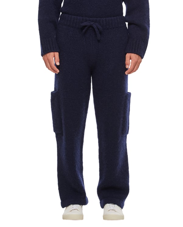 Alanui Wool Cargo Trousers with Drawstring Closure and Ribbed Cuffs
