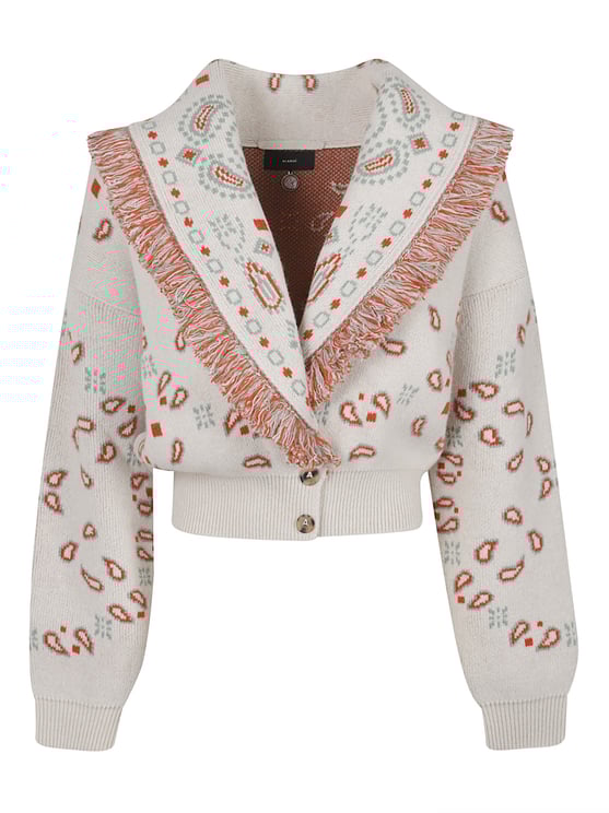 Alanui Bandana Jacquard Cardi Bomber Nude