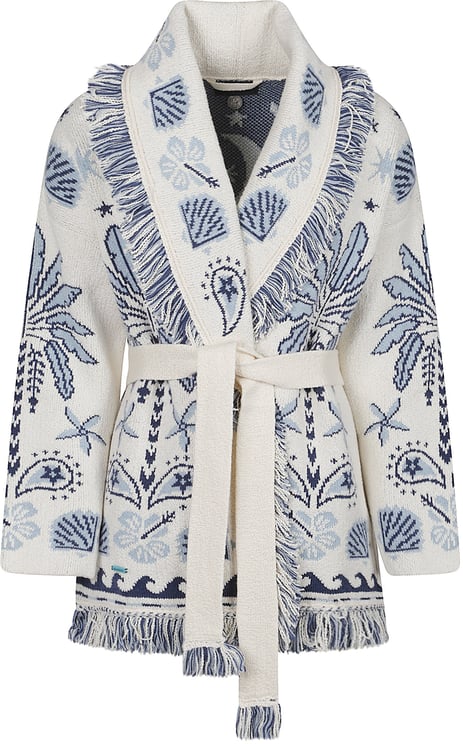 Alanui Echoes Of The Island Cardigan Blue