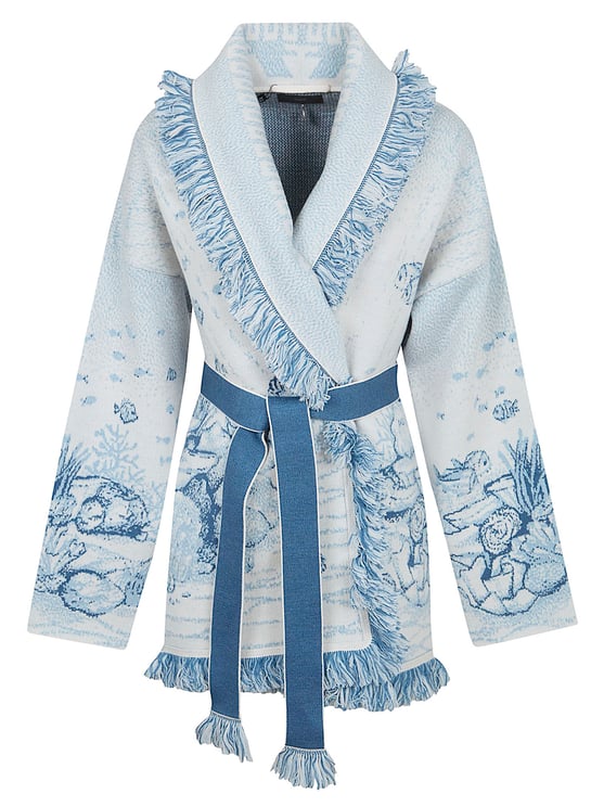Alanui Deep in the Ocean Cardigan with Artistic Underwater Motif