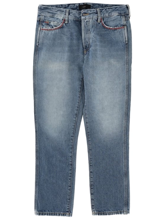 Alanui Straight-Leg Jeans With Multicolored Embroidery Detail