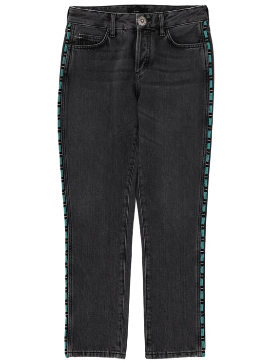Alanui Straight-Leg Cotton Side-Stripe Jeans