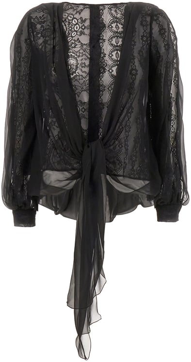 Alberta Ferretti Alberta Ferretti Black lace and silk blouse