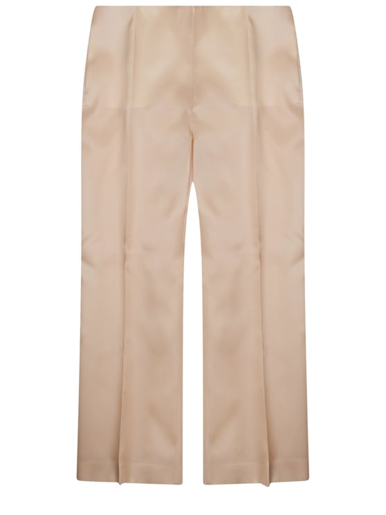 Alberta Ferretti Silk Straight Leg Creases Trousers