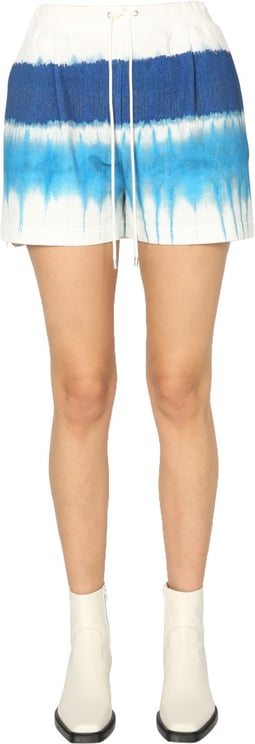 Alberta Ferretti Relaxed Fit Cotton Shorts With Tie-Dye Design