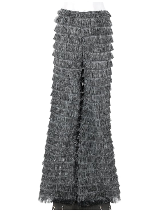 Alberta Ferretti Fringed Fil Coupé Wide-Leg Trousers
