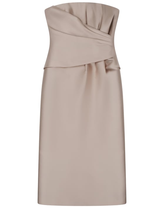 Alberta Ferretti Midi Dress With Structured Drape Detail