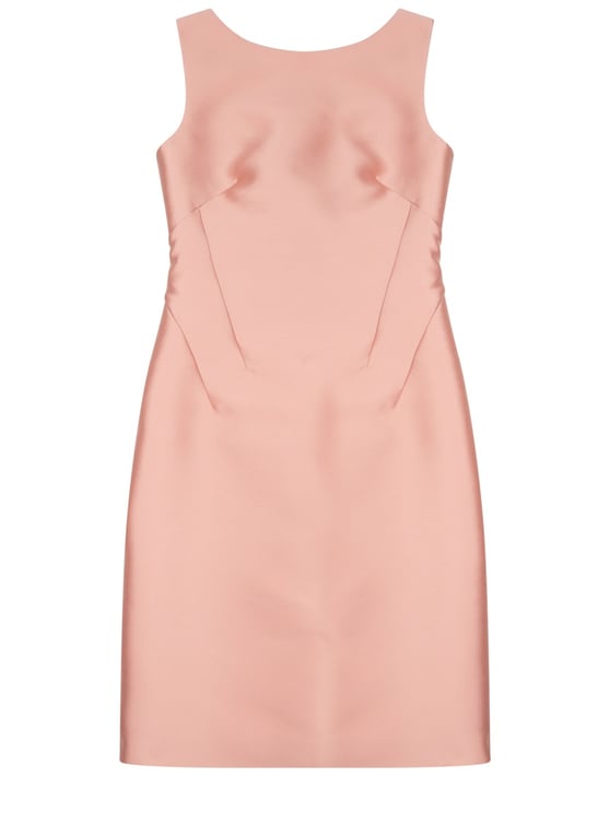 Alberta Ferretti Blush Pink Satin Midi Dress