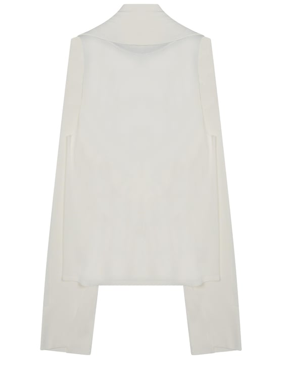 Alberta Ferretti Cropped Open Front Chiffon Top