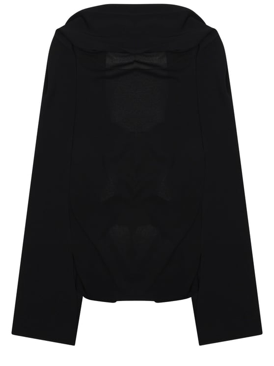 Alberta Ferretti Sheer Chiffon Bow Detail Top
