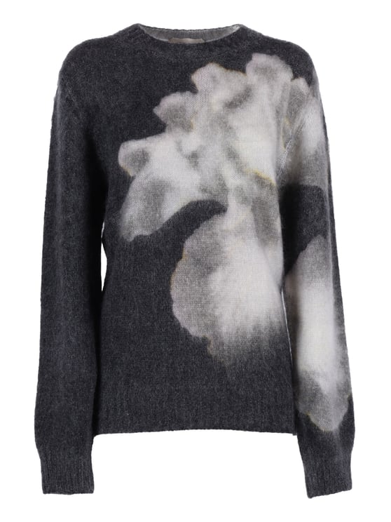 Alberta Ferretti Abstract Floral Pattern Knit Sweater