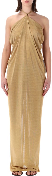 Alberta Ferretti Long Dress Lurex Oro