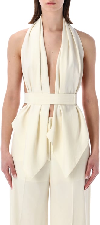 Alberta Ferretti Top Gilet Bianco