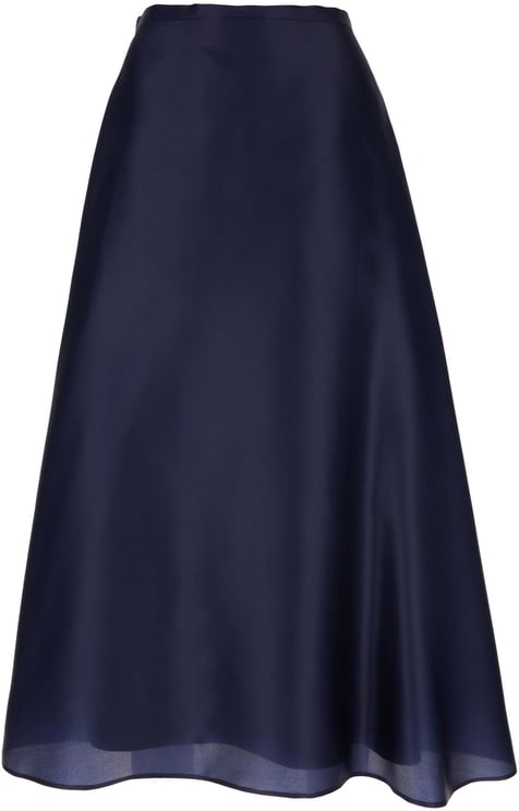 Alberta Ferretti Alberta Ferretti Midnight blue silk midi skirt