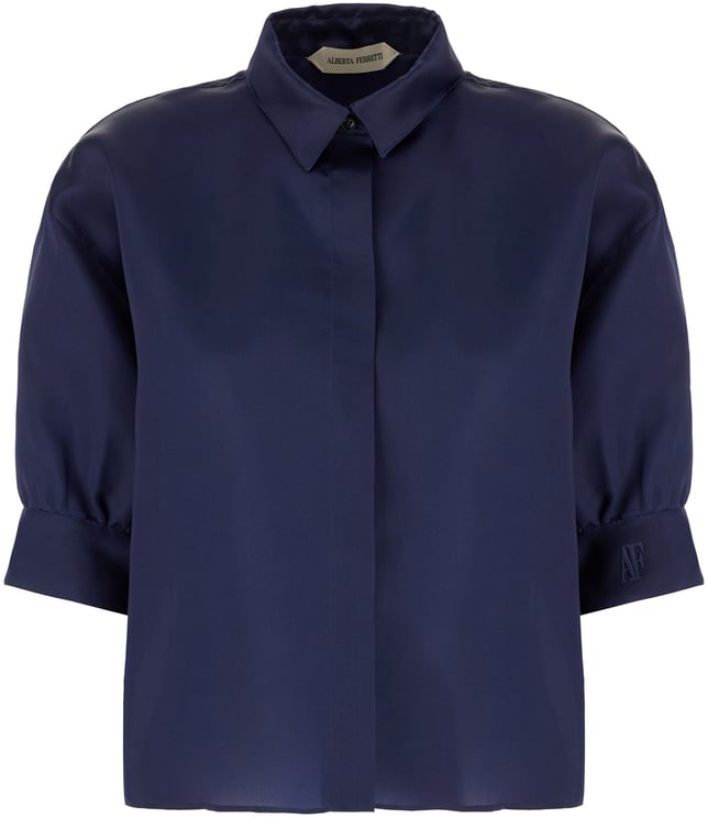 Alberta Ferretti Alberta Ferretti Navy blue silk blouse