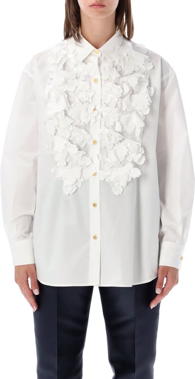 Alberta Ferretti Camicia Fiori Bianco