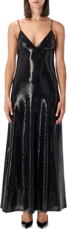 Alberta Ferretti Abito Paillettes Du Jersey Long Nero