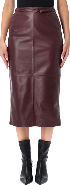 Alberta Ferretti Gonna Midi Pelle Viola