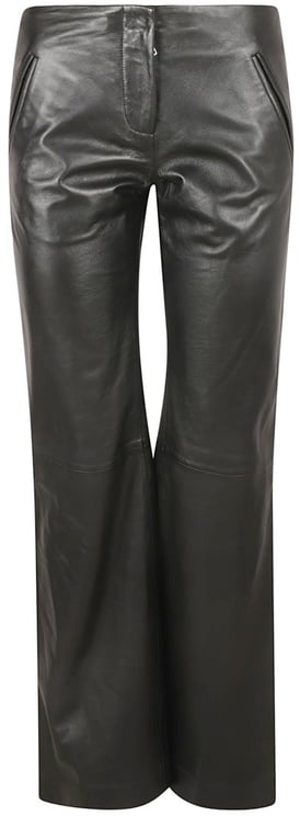 Alberta Ferretti Tailored Black Leather Trousers