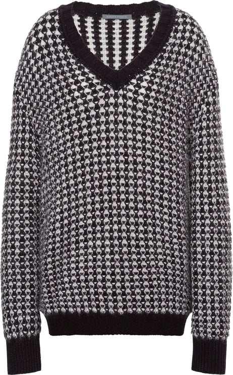 Alberta Ferretti Neutral Oversized Mohair Blend Sweater