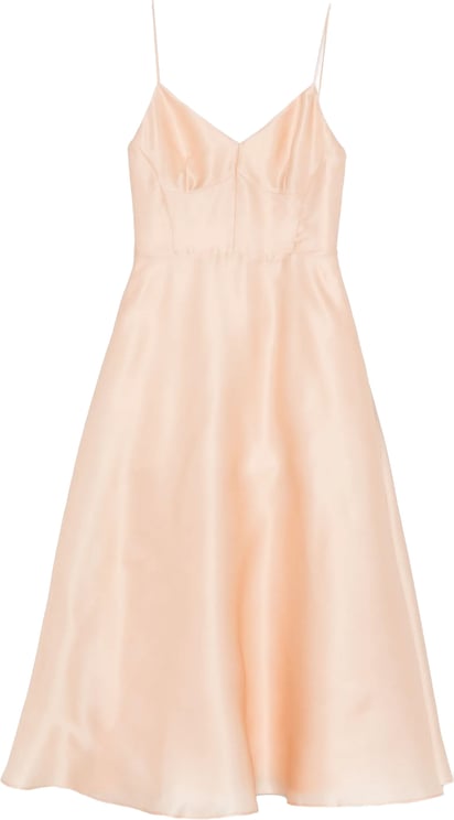 Alberta Ferretti Light Peach Abito Midi Silk Dress