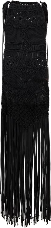 Alberta Ferretti Long dress with fringes