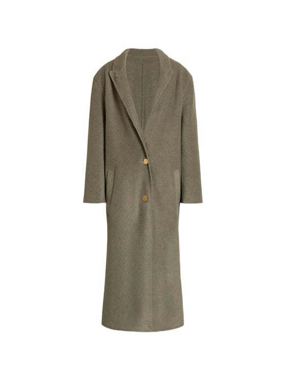 Alberta Ferretti Relaxed Fit Long Coat with Notched Lapel