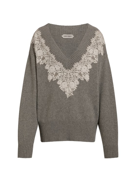 Alberta Ferretti Lace Cashmere Sweater
