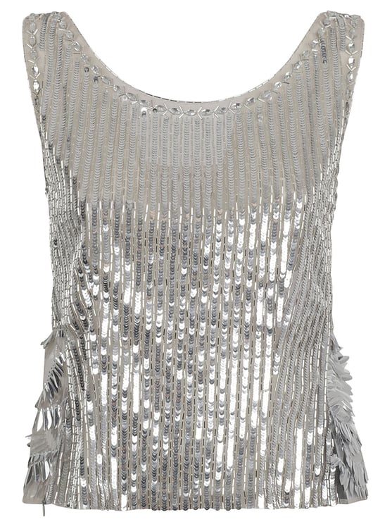 Alberta Ferretti Fitted Grey Top with Draping