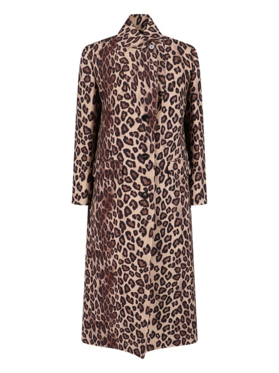 Alberto Biani Structured Multicolor Coat With Zipper Closure