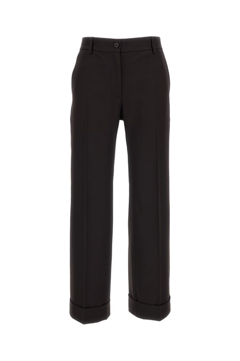 Alberto Biani Brown Charlie Tailored Wool Straight-Leg Pants