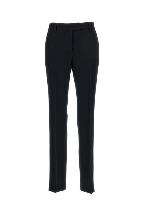 Alberto Biani Black Straight-Leg Fluid Fabric Cropped Pants
