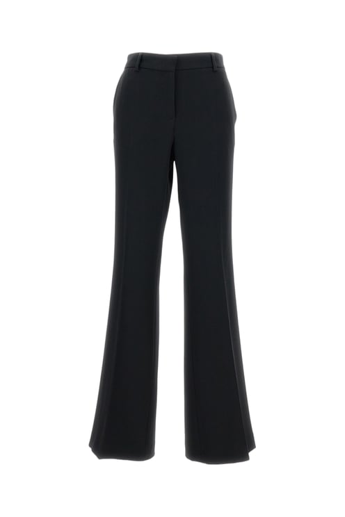 Alberto Biani Flared Black Cady Trousers with Tailored Silhouette