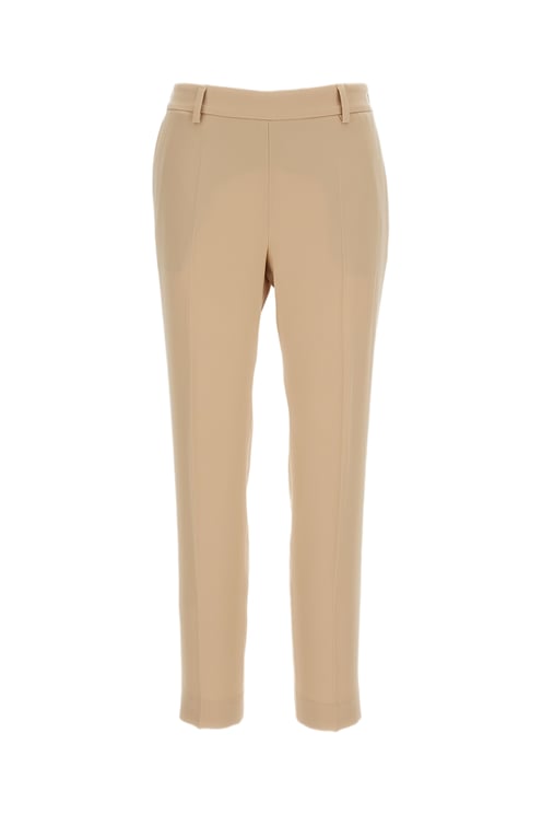 Alberto Biani Beige Straight Leg Cady Formal Pants