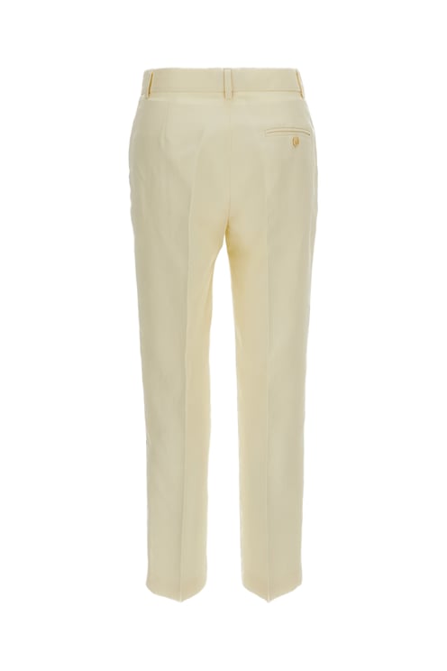 Alberto Biani Ankle-Length Straight-Leg Linen Blend Trousers