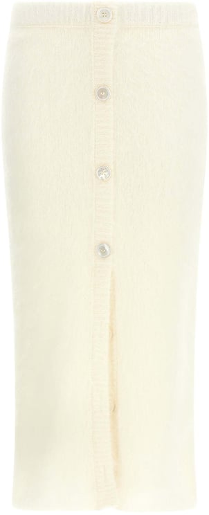 Alessandra Rich Alessandra Rich White Other Fibres Midi Skirt