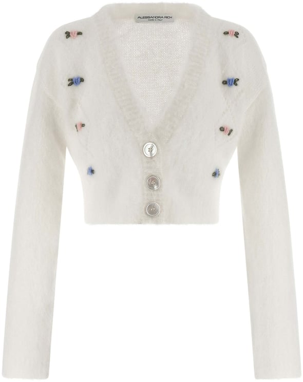 Alessandra Rich Alessandra Rich White Wool Cardigan